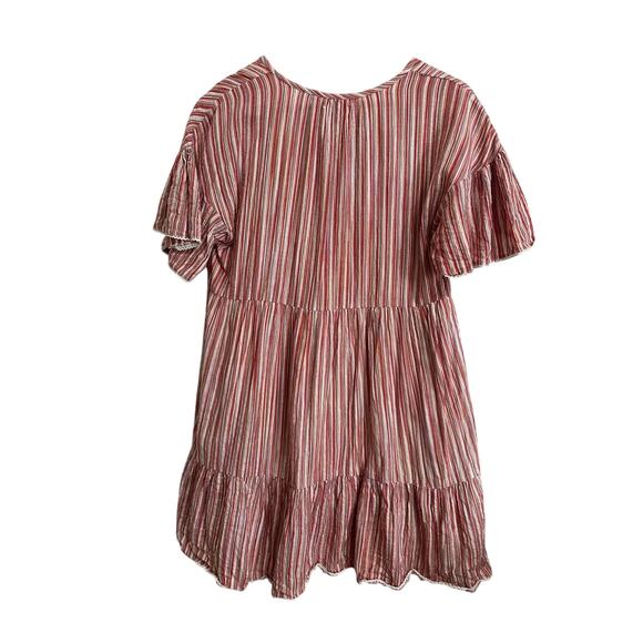 dRA Los Angeles‎ Anthropologie red white striped a-line tiered mini dress Medium - Picture 5 of 5